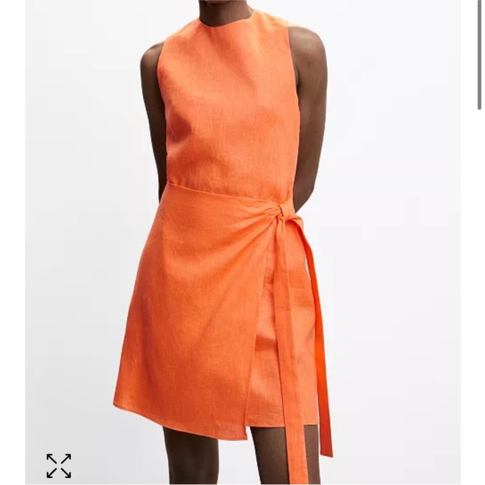 Mango Asymmetrical Orange Dress